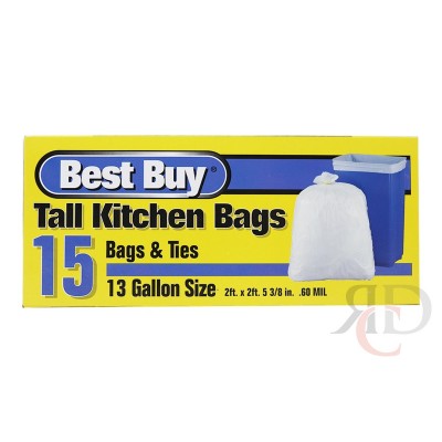 BEST BUY TRASH BAG 13 GAL 8CT/PACK
